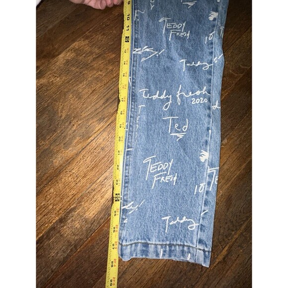 Teddy Fresh Womens Blue Signature Logo Print High Rise Jeans Size 26 - Picture 5 of 6